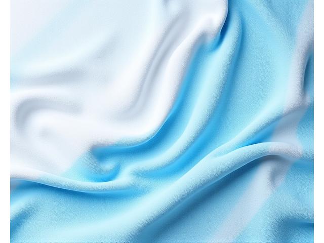 Minimalist abstract wave pattern in blue and white on a beach towel